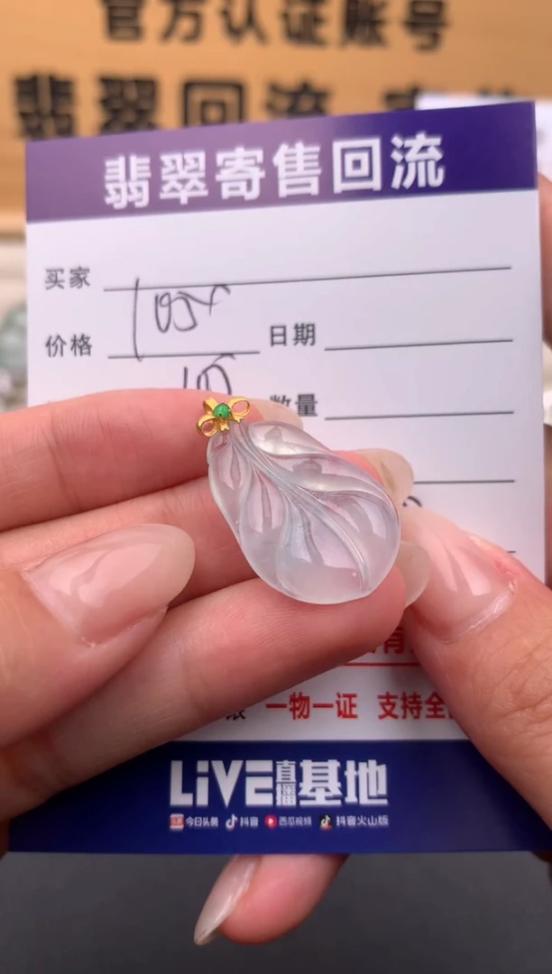 翡翠18K金镶嵌颈饰10134404