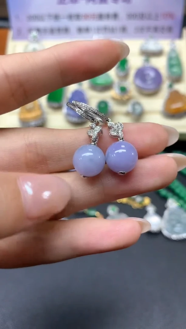 【闪购商品】翡翠耳饰18K金镶嵌耳饰|6500+650