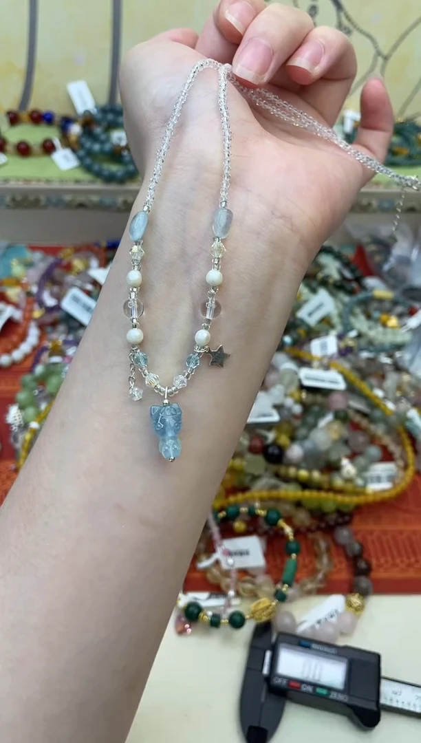 银S925镶嵌颈饰海蓝宝石480