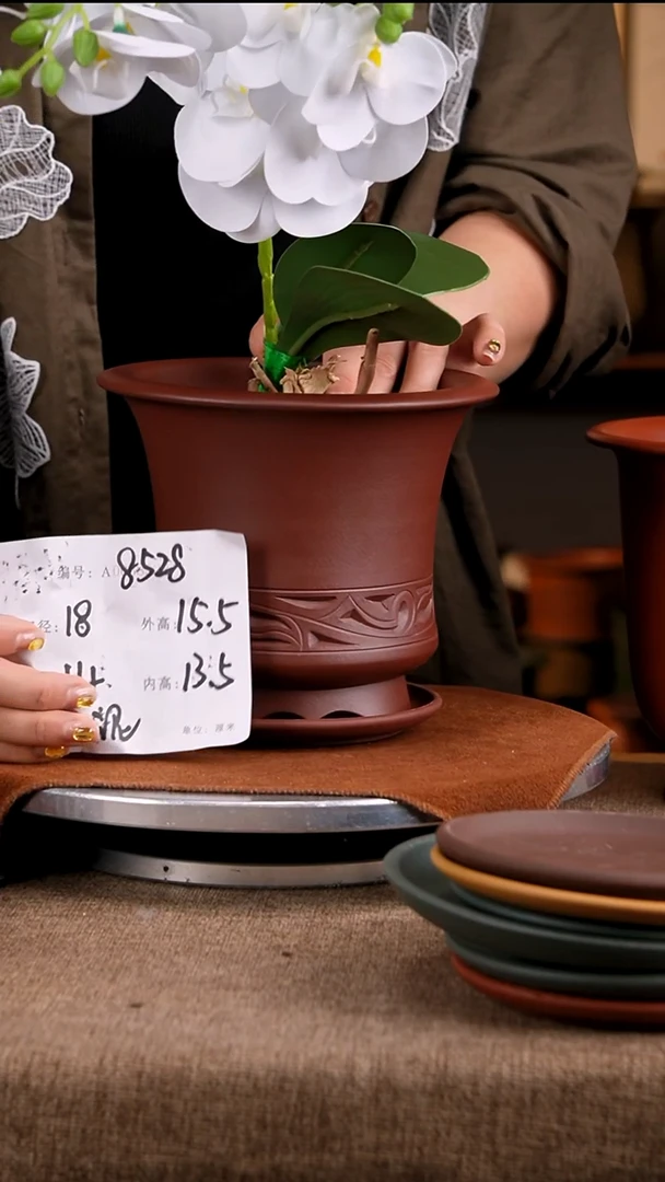 紫砂花盆花卉工艺8528+z