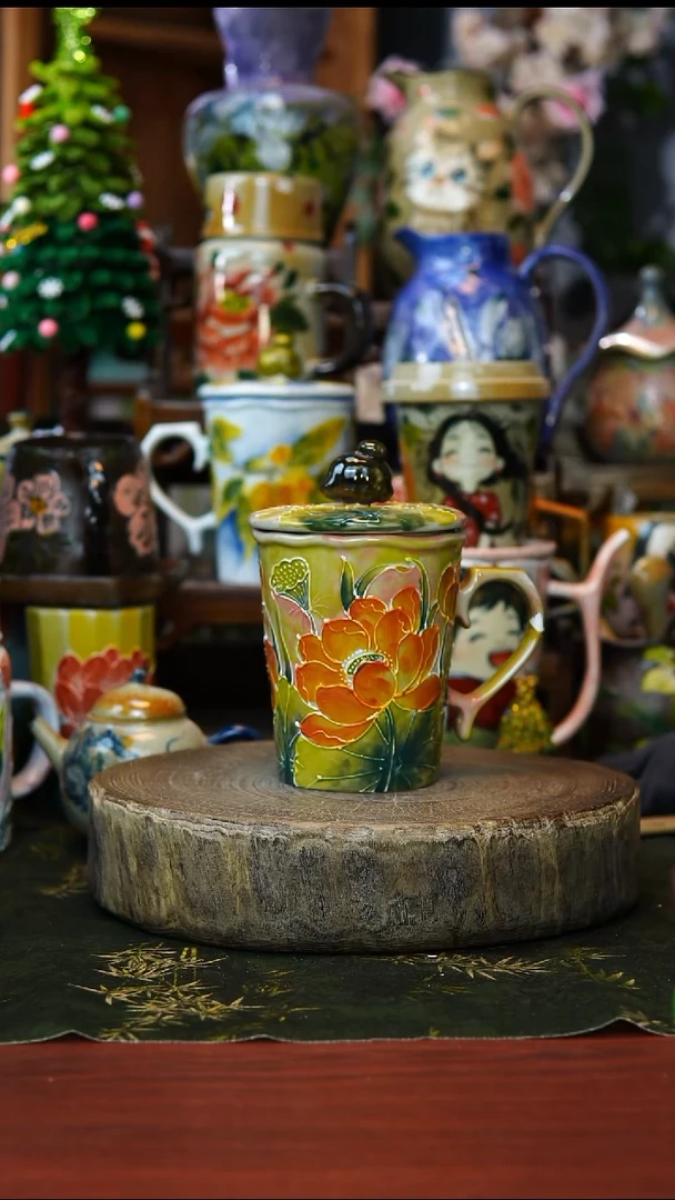 花瓶杯子碗91景德镇手工高温釉下彩