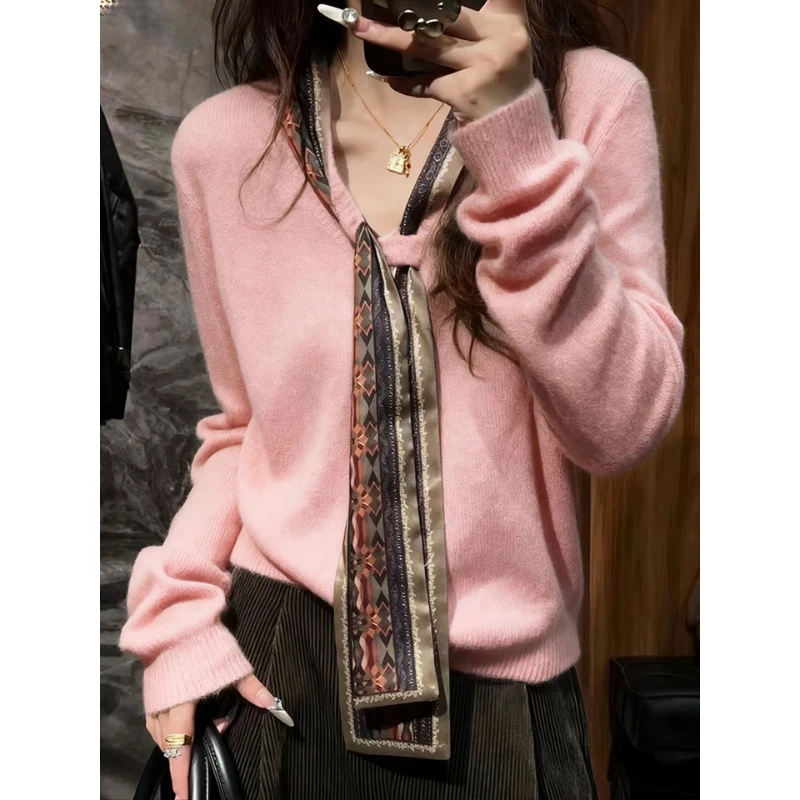 【现货】早秋韩系独特慵懒松弛感不撞款绝美巨好看多巴胺针织上衣