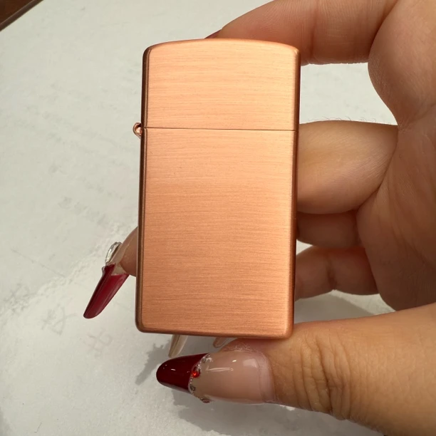 【CC】ZIPPO打火机纤巧窄机渡紫铜光板