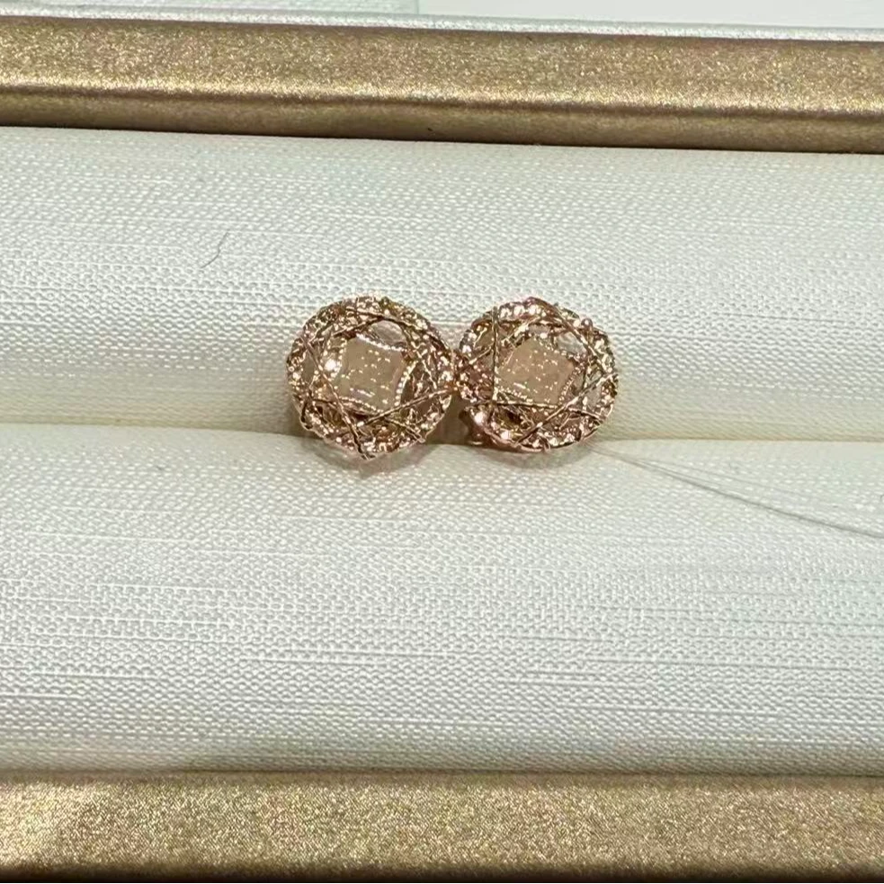 CAIBAI JEWELRY/菜百首饰祥云小镇18K金耳钉