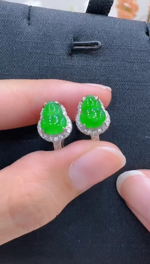 银S925镶嵌翡翠耳饰多样性团购发一件