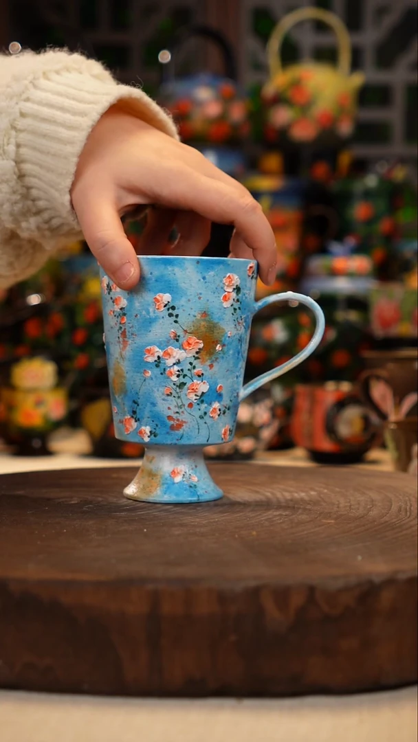 紫砂油画手绘釉下彩