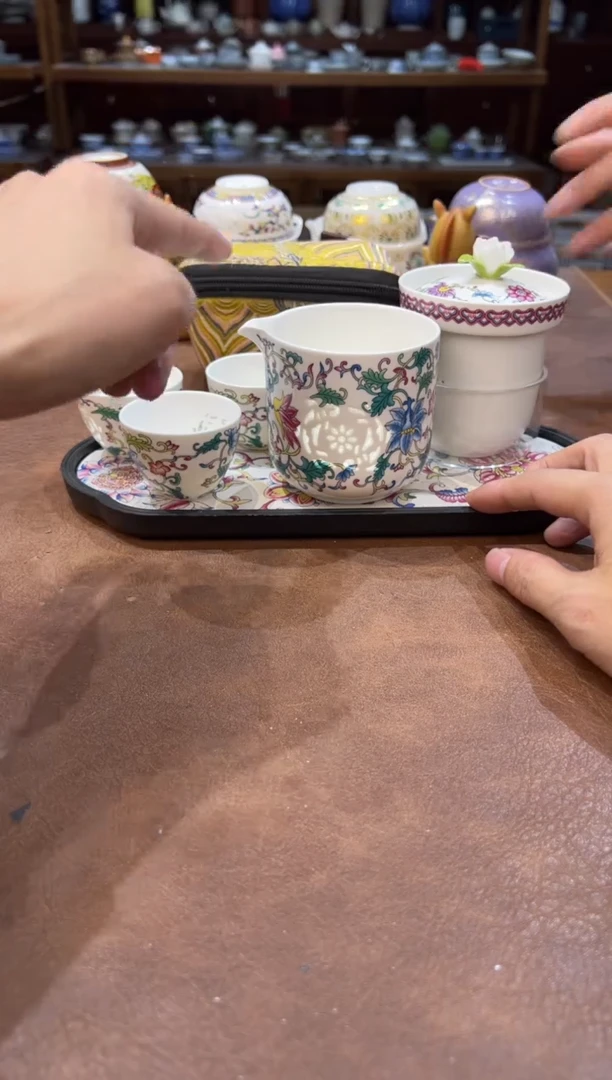 真的很便宜超好看会开片的旅行茶具