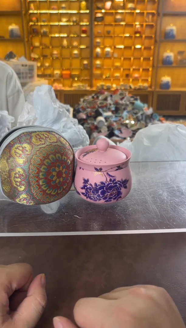 瓷片花溪陶瓷00000粉紫砂个人泡