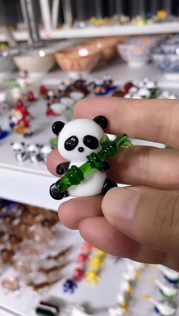 手工艺品琉璃竹子熊猫