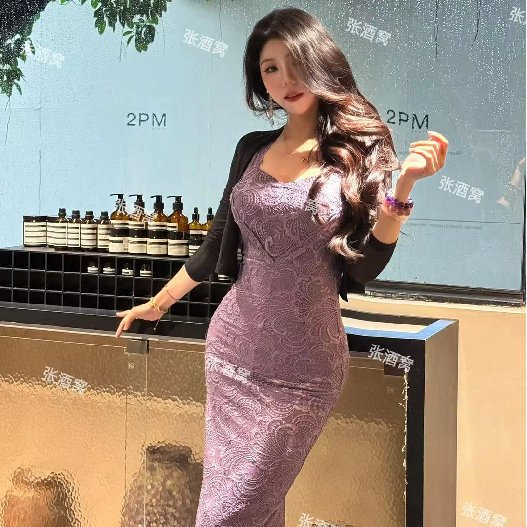 【新店请到张酒窝的小店】【紫色迷情】修身定制纯欲连衣裙SSQ2211
