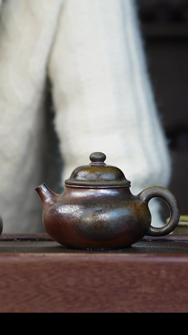茶壶紫砂柴烧紫砂 天青容天240cc