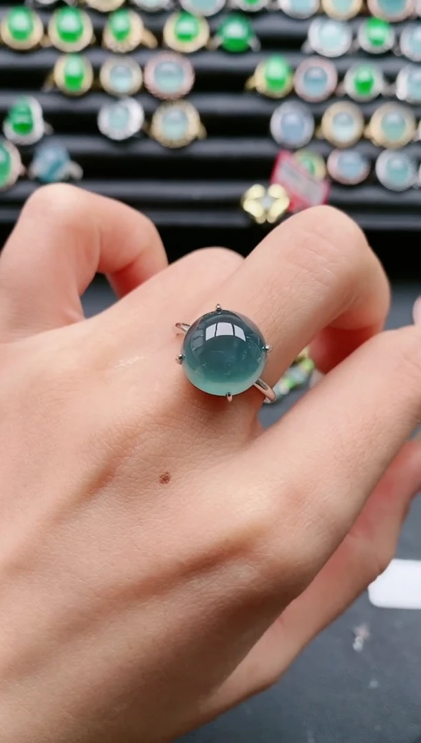 【闪购商品】翡翠戒指银S925镶嵌111111