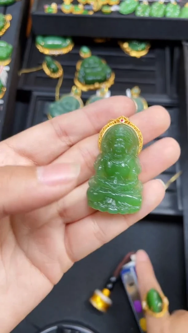 【闪购商品】和田玉吊坠18K金镶嵌45MM 多样性发一