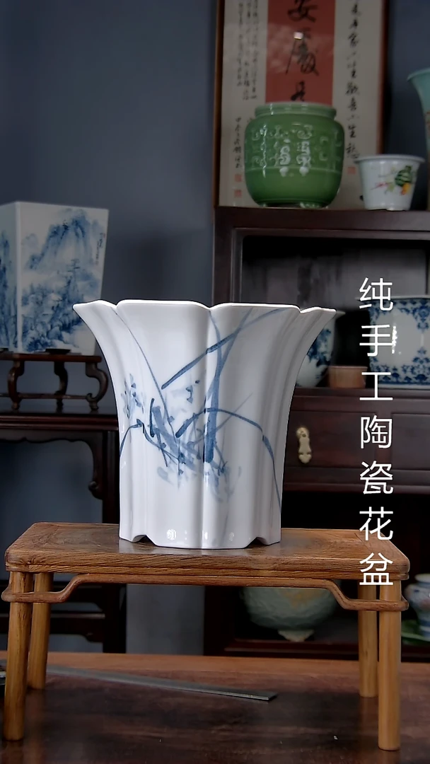 景德镇手工陶瓷花盆