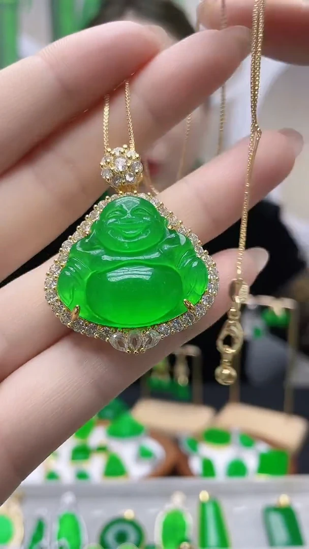 吊坠(赠链)14K金镶嵌翡翠B67