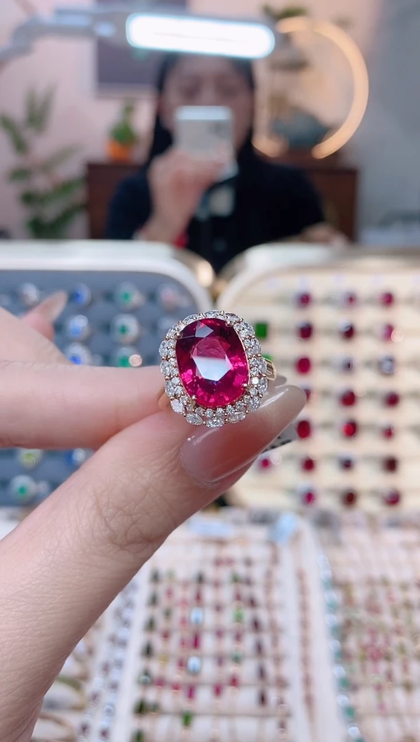 【闪购商品】碧玺18K金戒指18K金镶嵌1