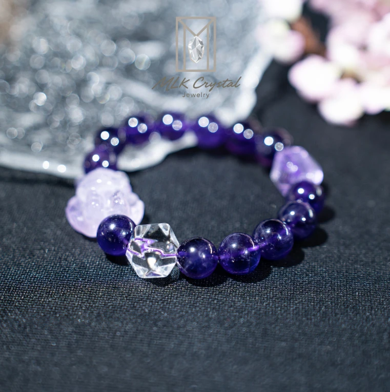 【MLK】气质女神|天然紫水晶九尾手串13-14mm640ZC1239