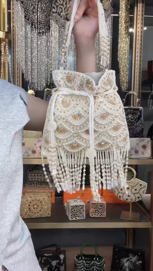 织物珠韵恒泽重工串珠手提包