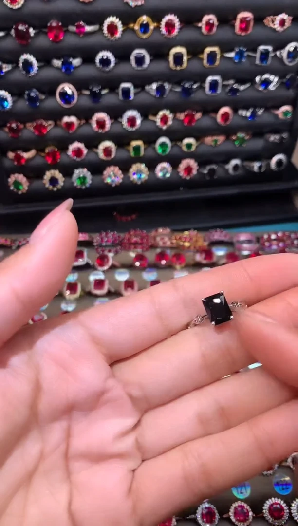 【闪购商品】蓝宝石戒指银S925镶嵌79山蓝