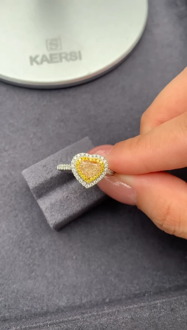 18K金镶嵌戒指/指环钻石1ct 黄钻 定制 FH