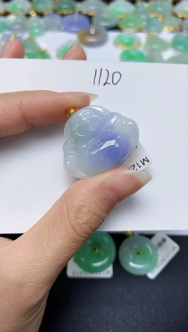 翡翠18K金镶嵌颈饰 天然翡翠A货