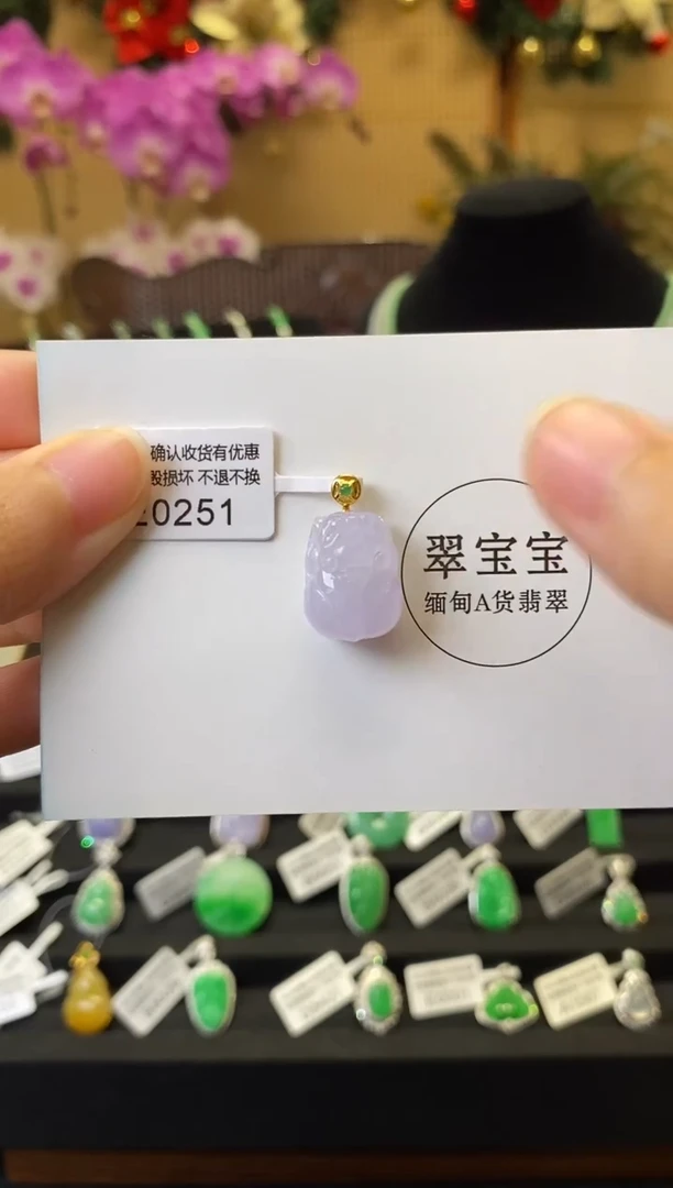 颈饰18K金镶嵌翡翠E0251 貔貅 含运营费