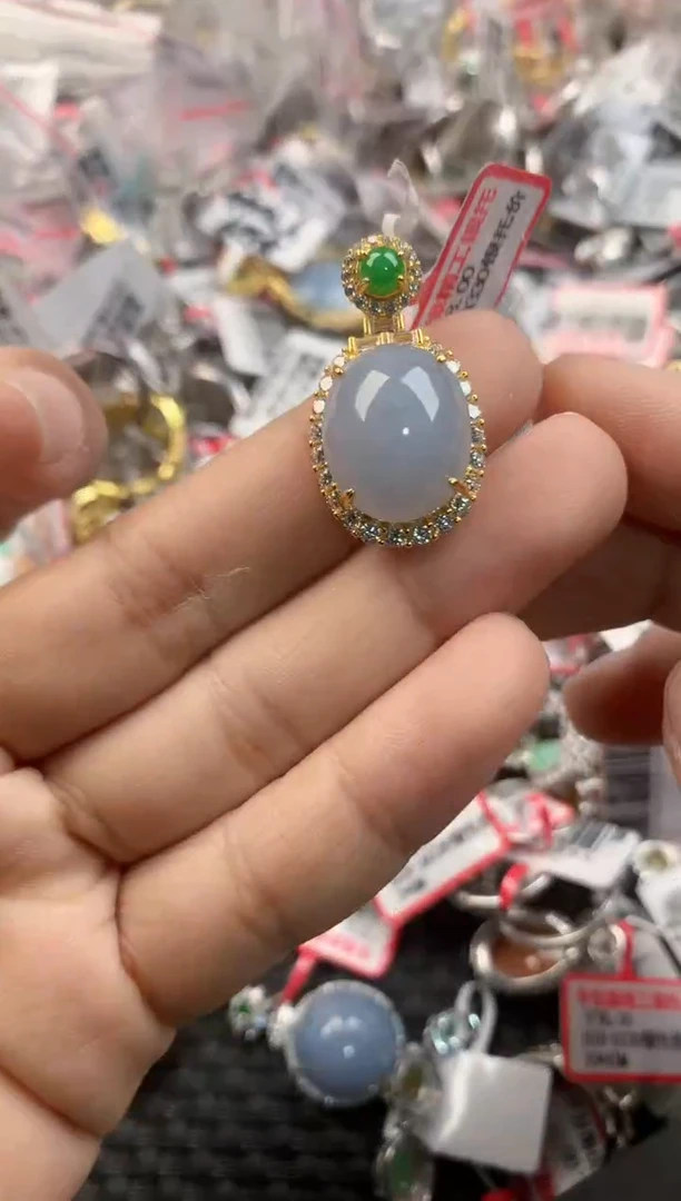 银S925镶嵌戒指翡翠3333----6