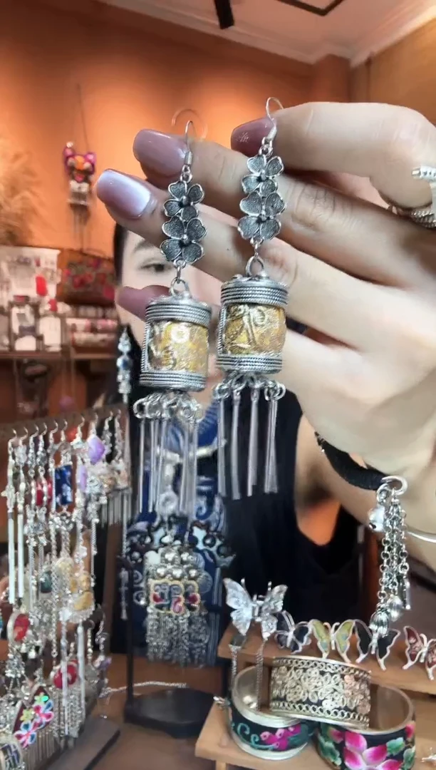 刺绣纯手工民族风耳环