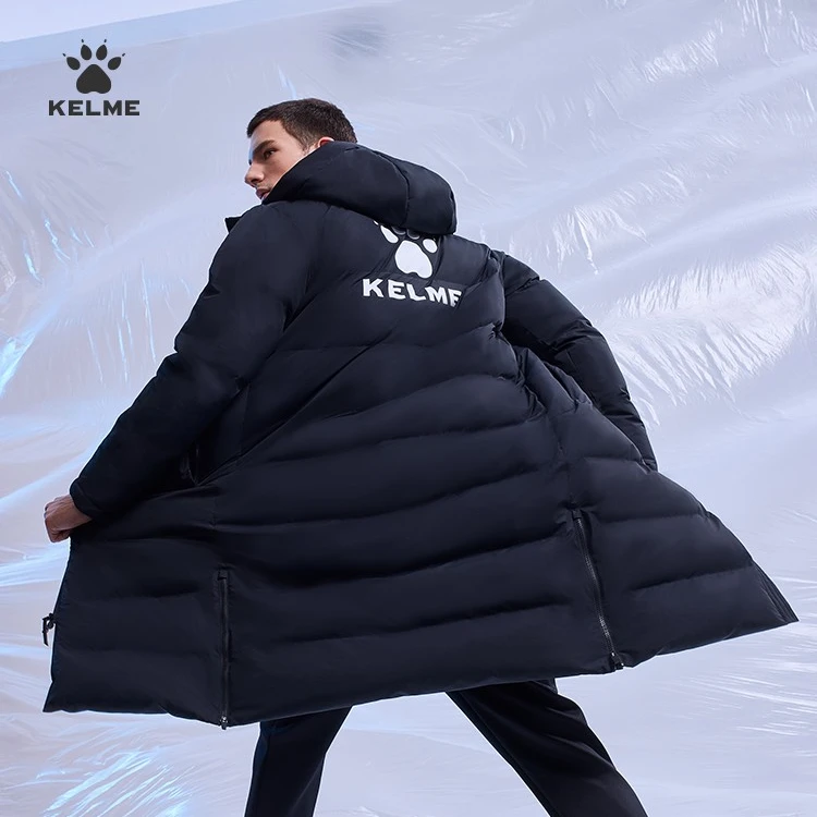 【大爪子长款棉服】KELME卡尔美冬季训练棉服足球训练外套连帽加厚