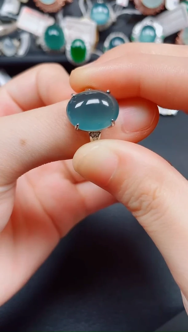 银S925镶嵌戒指翡翠翡翠