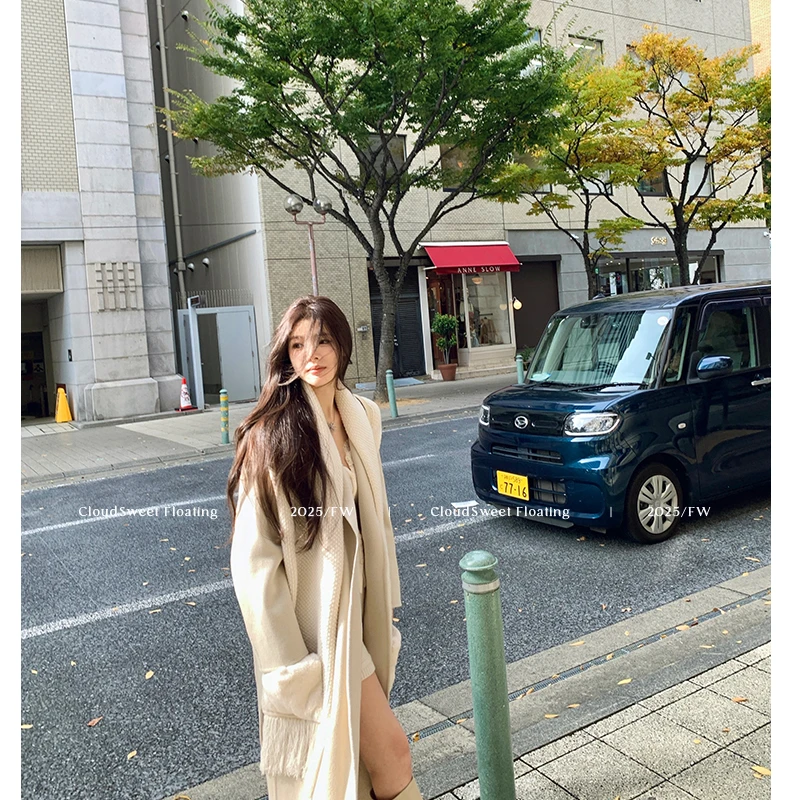 【CloudSweet 11/18 21:00】沐雪蓝山/100s高支羊毛 极简翻领大衣