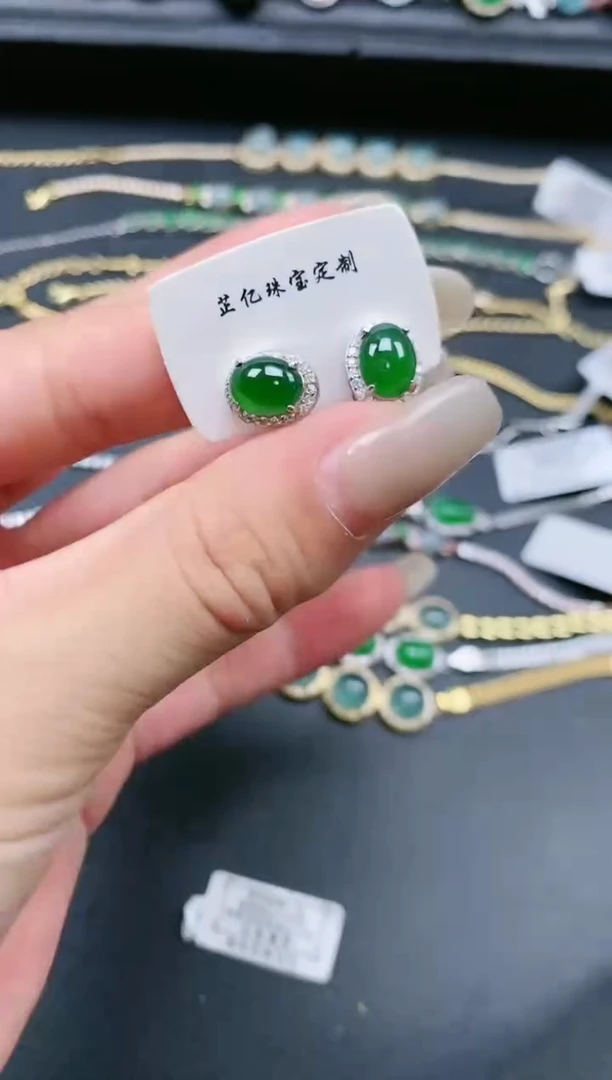 翡翠戒指银S925镶嵌1111