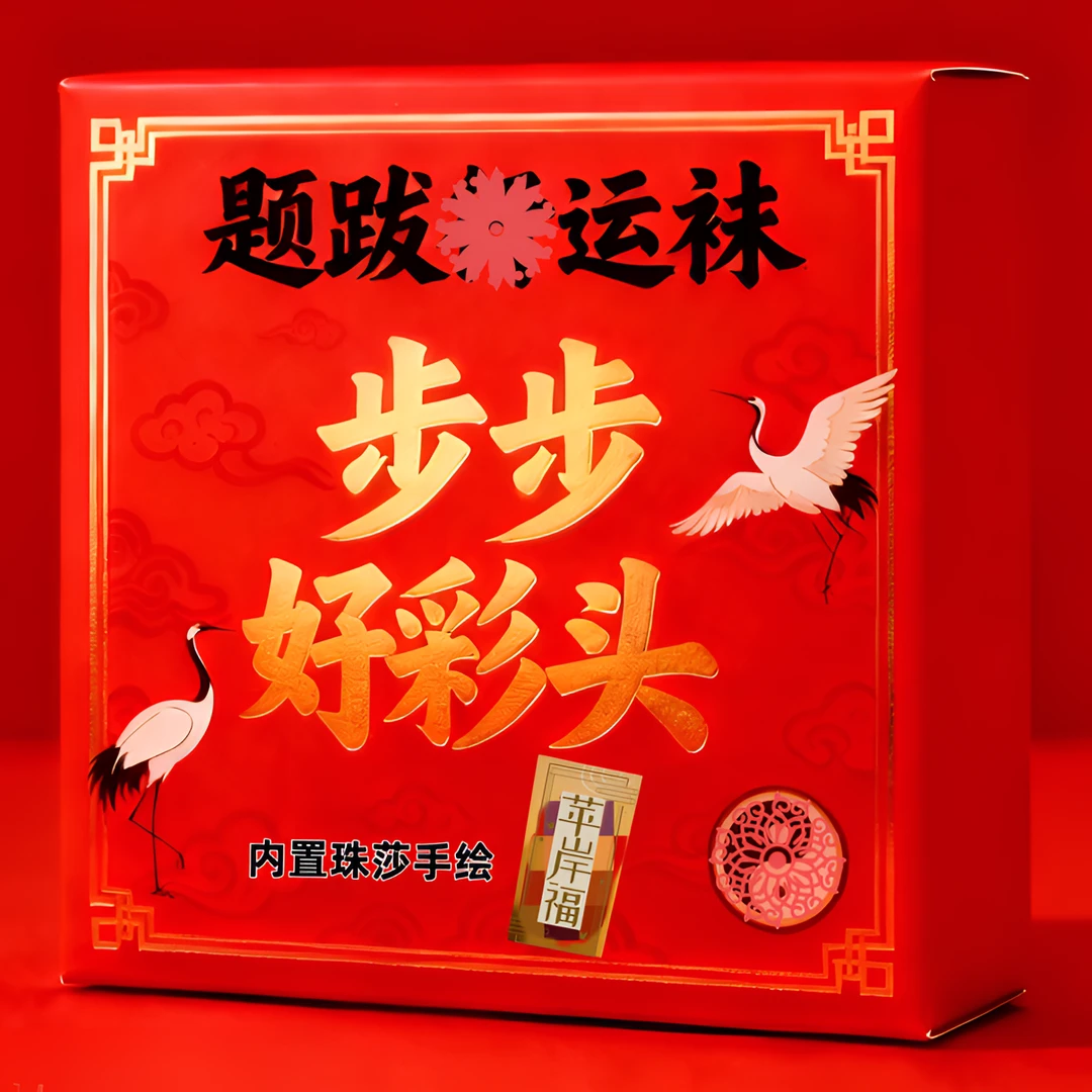 题跋【虎蛇狗内置手绘】正一撰运袜两双装