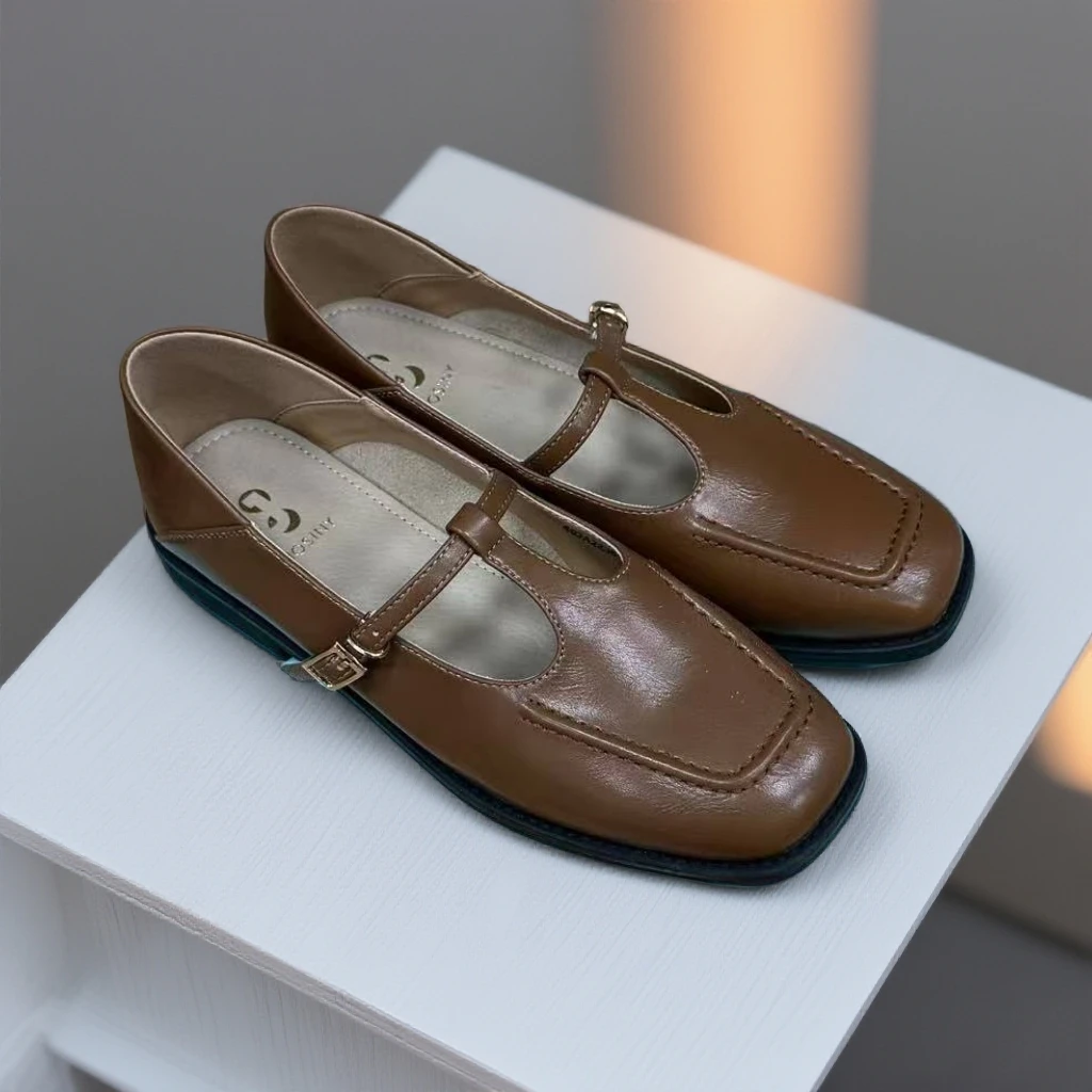 25年秋冬新款单鞋皮面厚底百搭时尚软底乐福鞋单鞋113