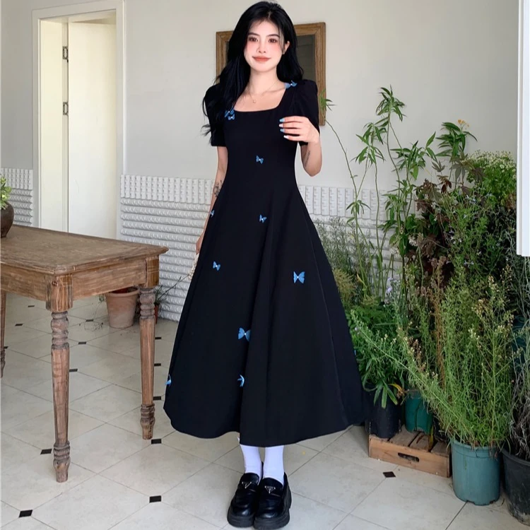 2025夏天新款胖mm连衣裙高级轻奢仙女裙立体蝴蝶超仙中长款裙子