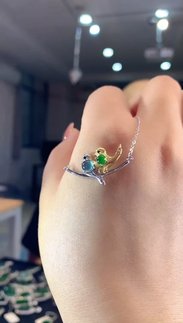 【闪购商品】翡翠项链银S925镶嵌0080zgc时尚