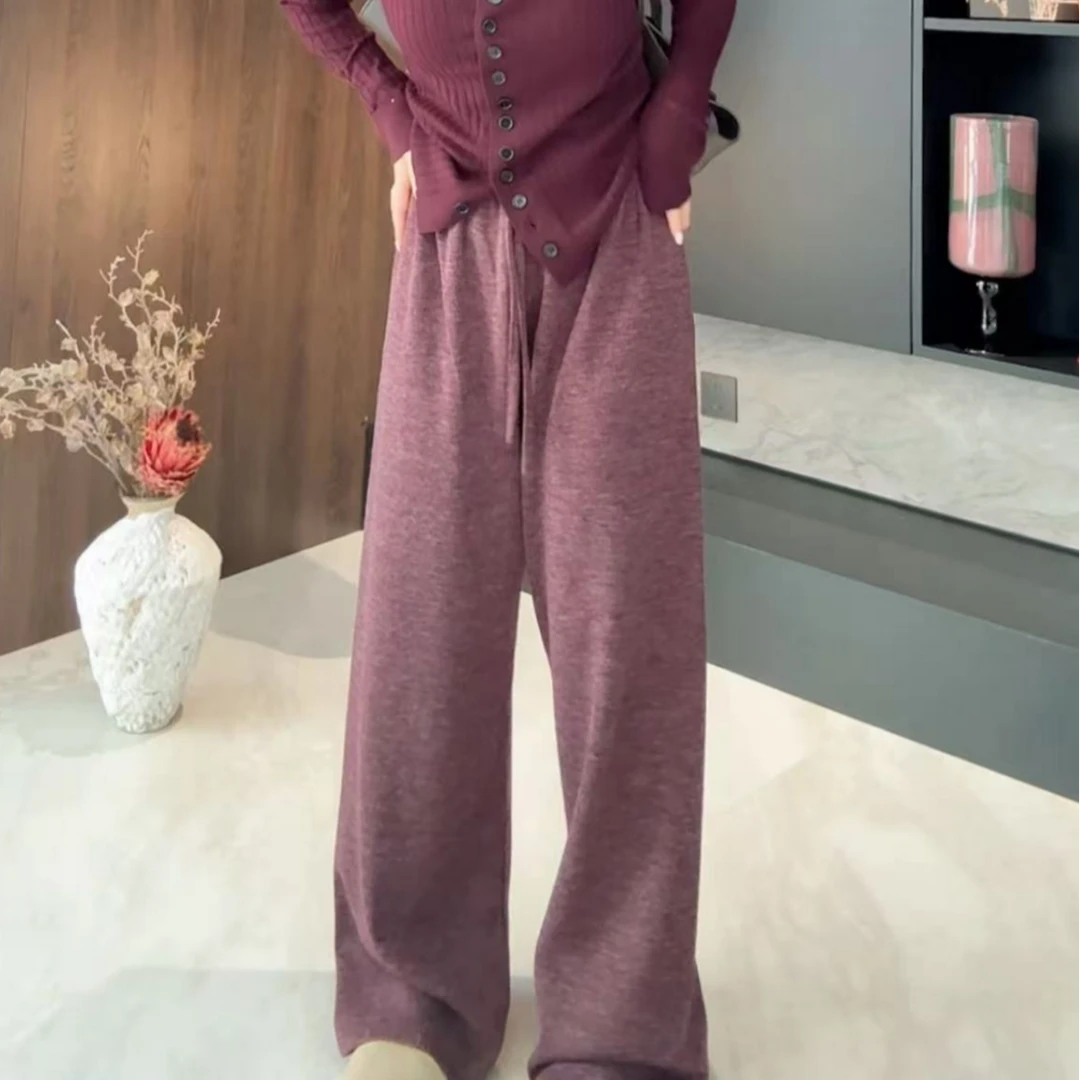 何碧碧HB【糯米裤】8337棉感直筒裤垂感软糯亲肤休闲舒适百搭