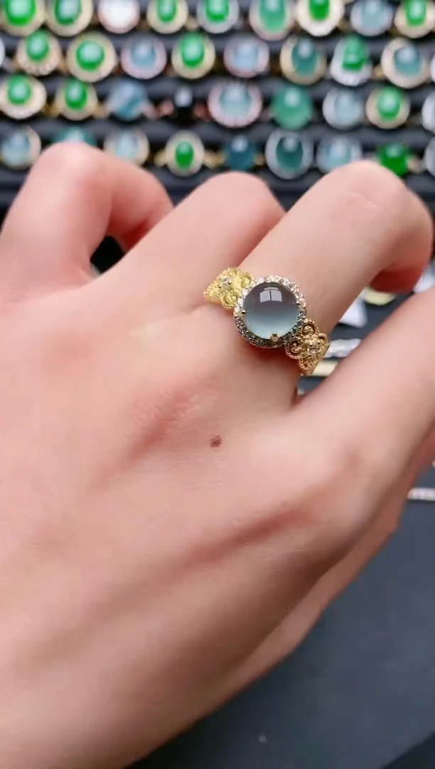 【闪购商品】翡翠戒指银S925镶嵌111111