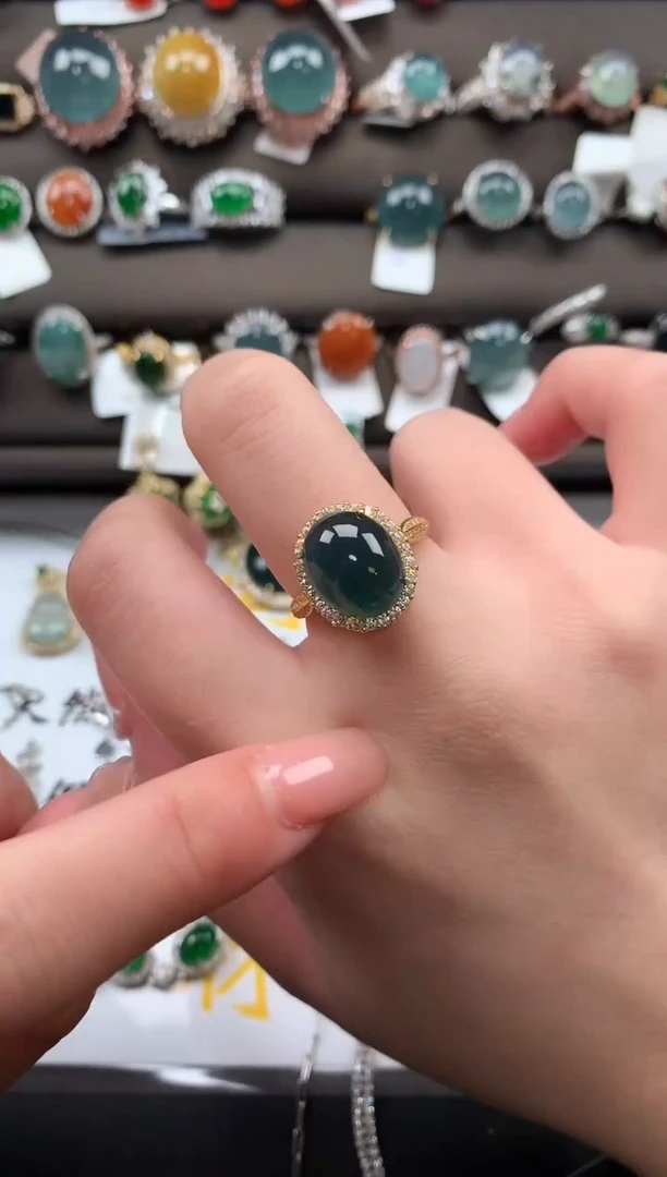 【闪购商品】翡翠戒指银S925镶嵌51214