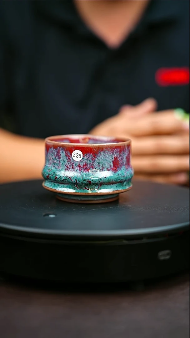 328#原矿钧瓷炉钧釉马蹄杯
