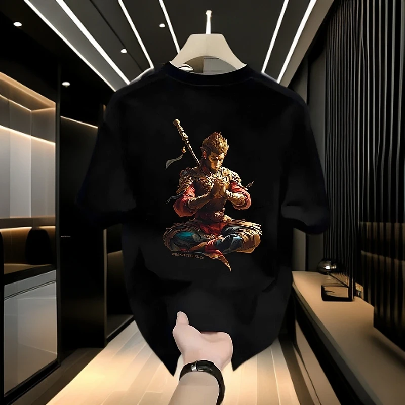 QUPENGME 设计师版男款纯棉T恤百搭短袖上衣DS-204