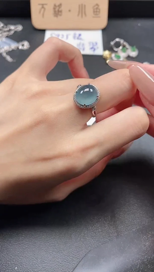 银S925镶嵌戒指翡翠51511