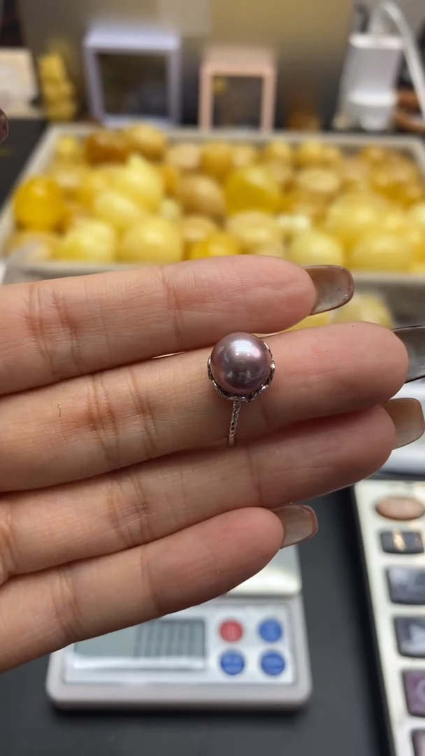 银S925镶嵌珠宝奇石淡水珍珠231