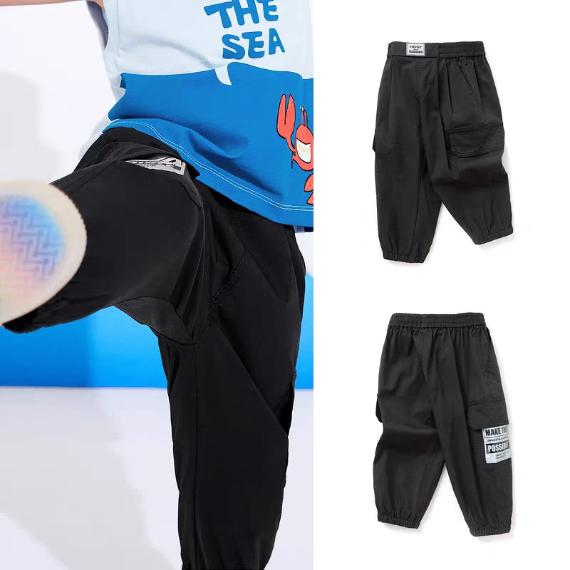 巴拉儿童潮流束脚工装裤