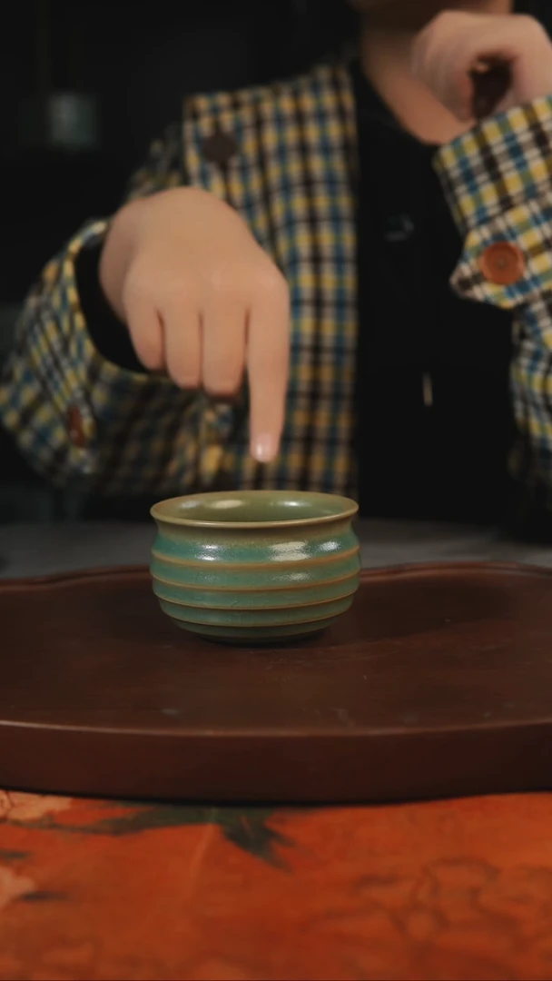 杯子玄纹 柴烧 汝州原产地原矿仿古老釉