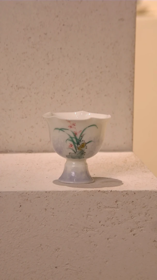 玉泥-石沁兰馨-折口高足茶杯