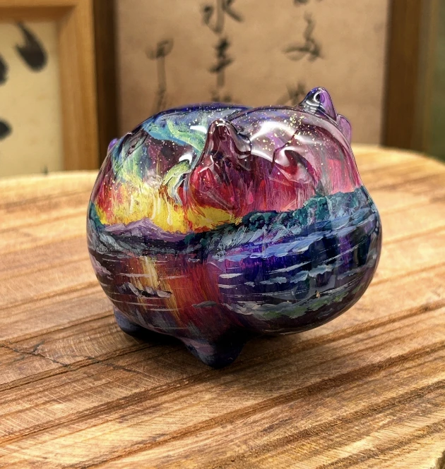 【全牛宴】黑檀木创意摆件设计画师纯手工绘画原创