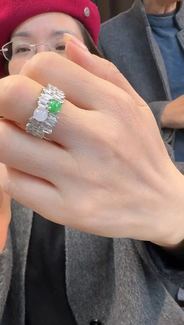 【闪购商品】翡翠戒指银S925镶嵌戒指