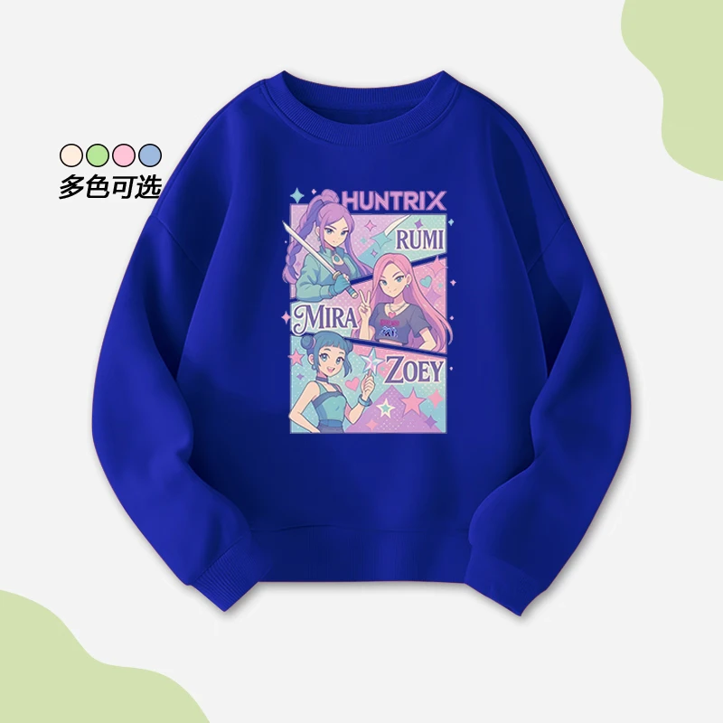 跨境kpop demon hunters Kpop saja圆领卫衣秋装女孩衣服儿童上衣