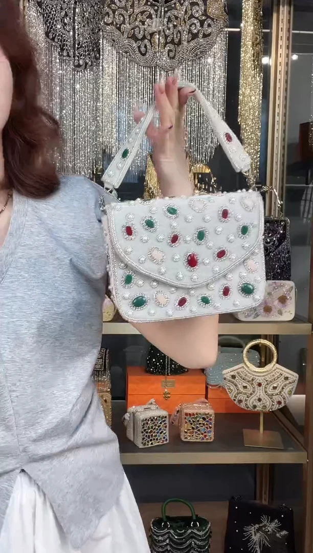 织物珠韵恒泽重工串珠手提包